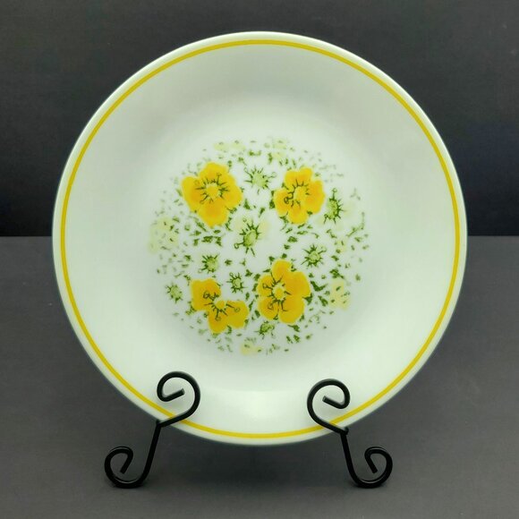 Corelle April Luncheon Salad Plates Yellow White Daisies Floral Plates - Picture 2 of 6